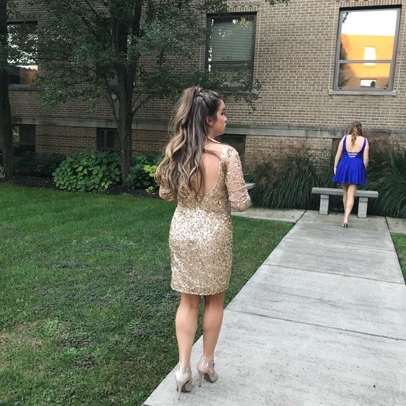 Homecoming- SCALA Gold Sequined Formal Dress *EUC - Picture 5 of 8